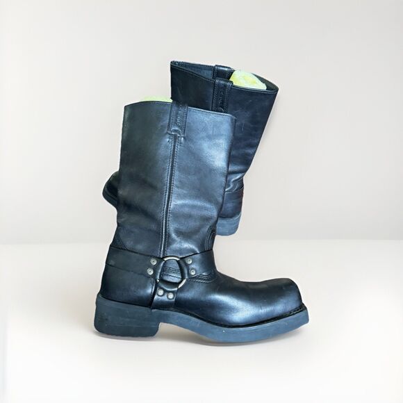 Harley Davidson Mega Harness Leather Motorcycle Riding Biker Boots Mens 13 Black - Picture 3 of 9